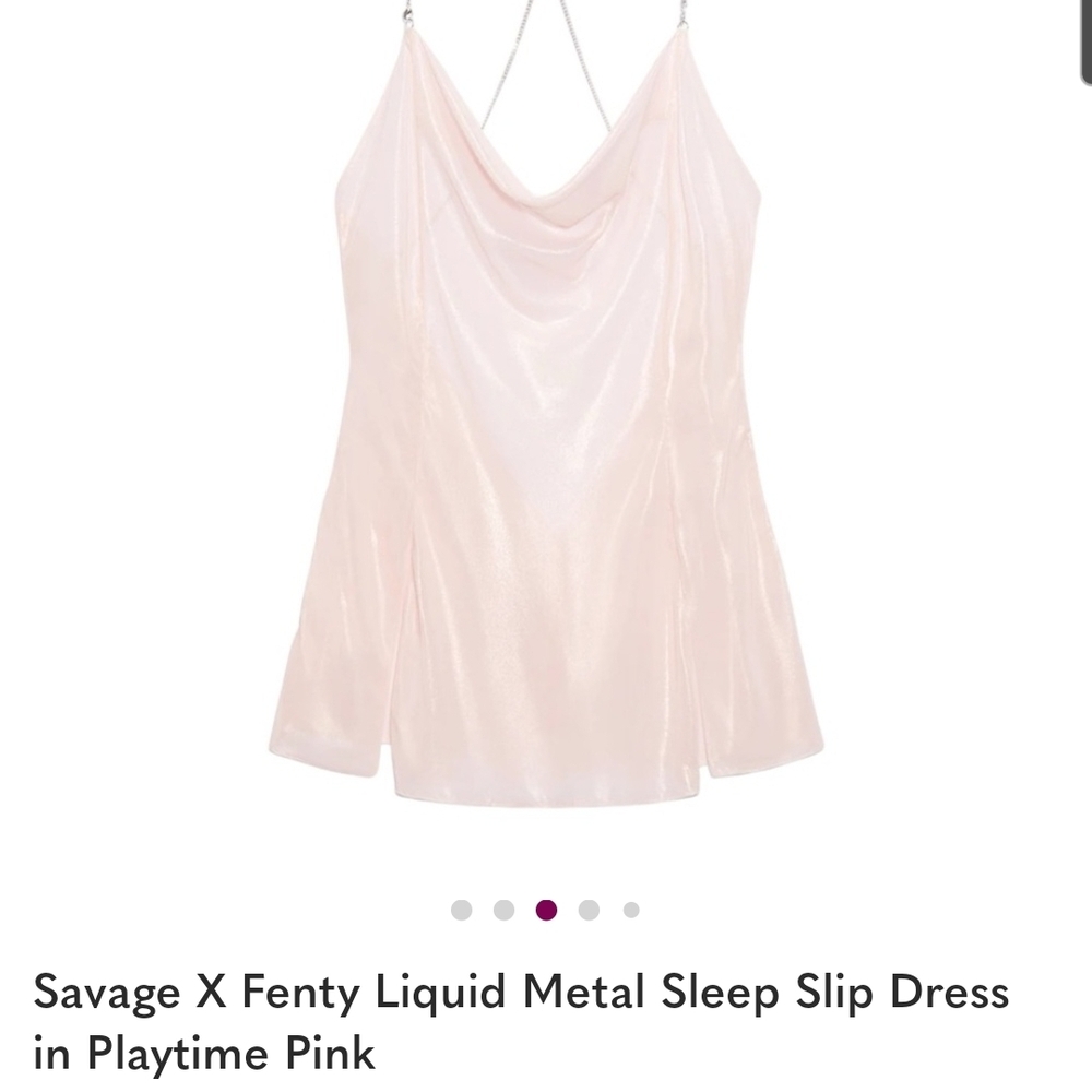 Savage X Fenty Liquid Metal Sleep Slip Dress - Playtime Pink
